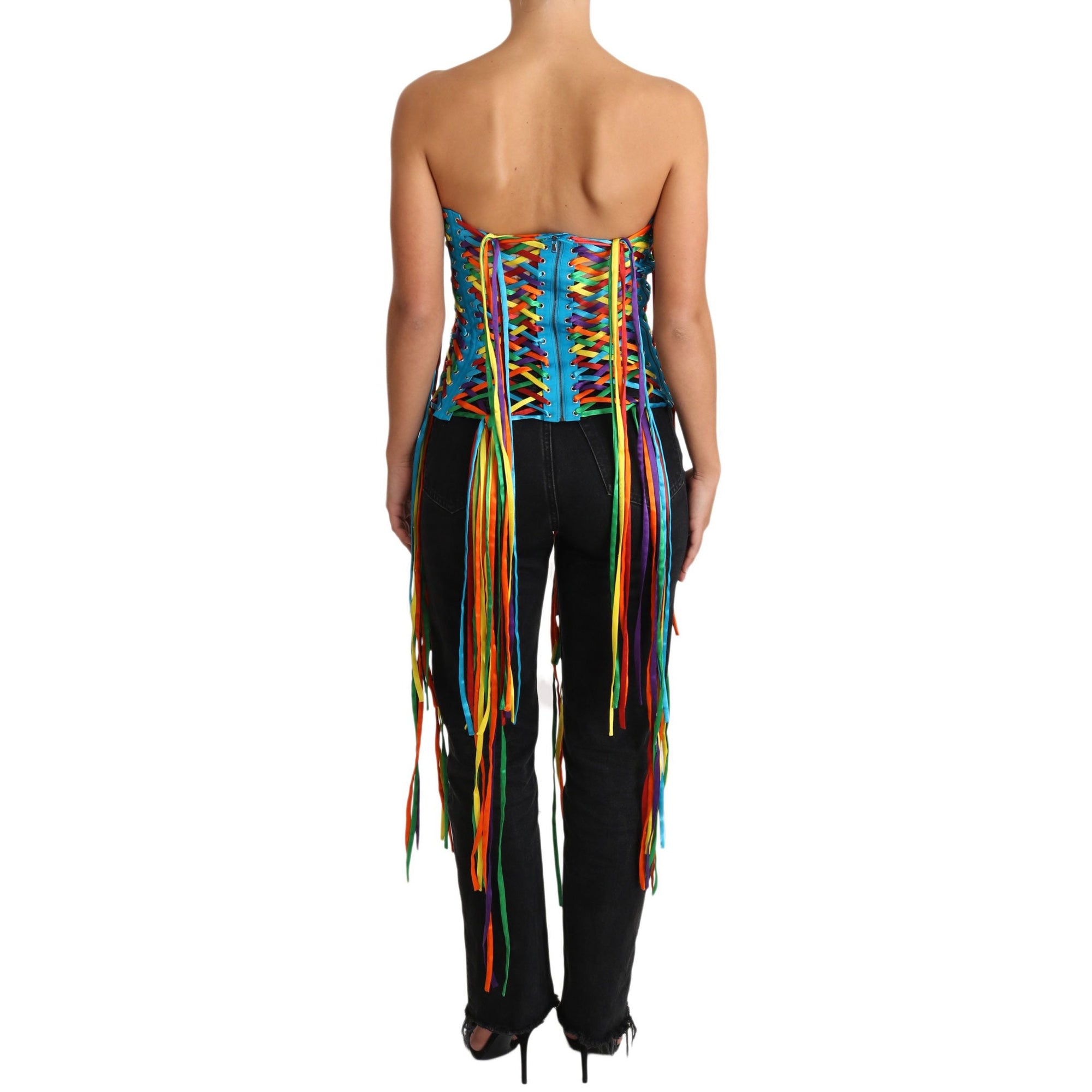 Dolce &amp; Gabbana Multicolor Strapless Bustier Corset Top
