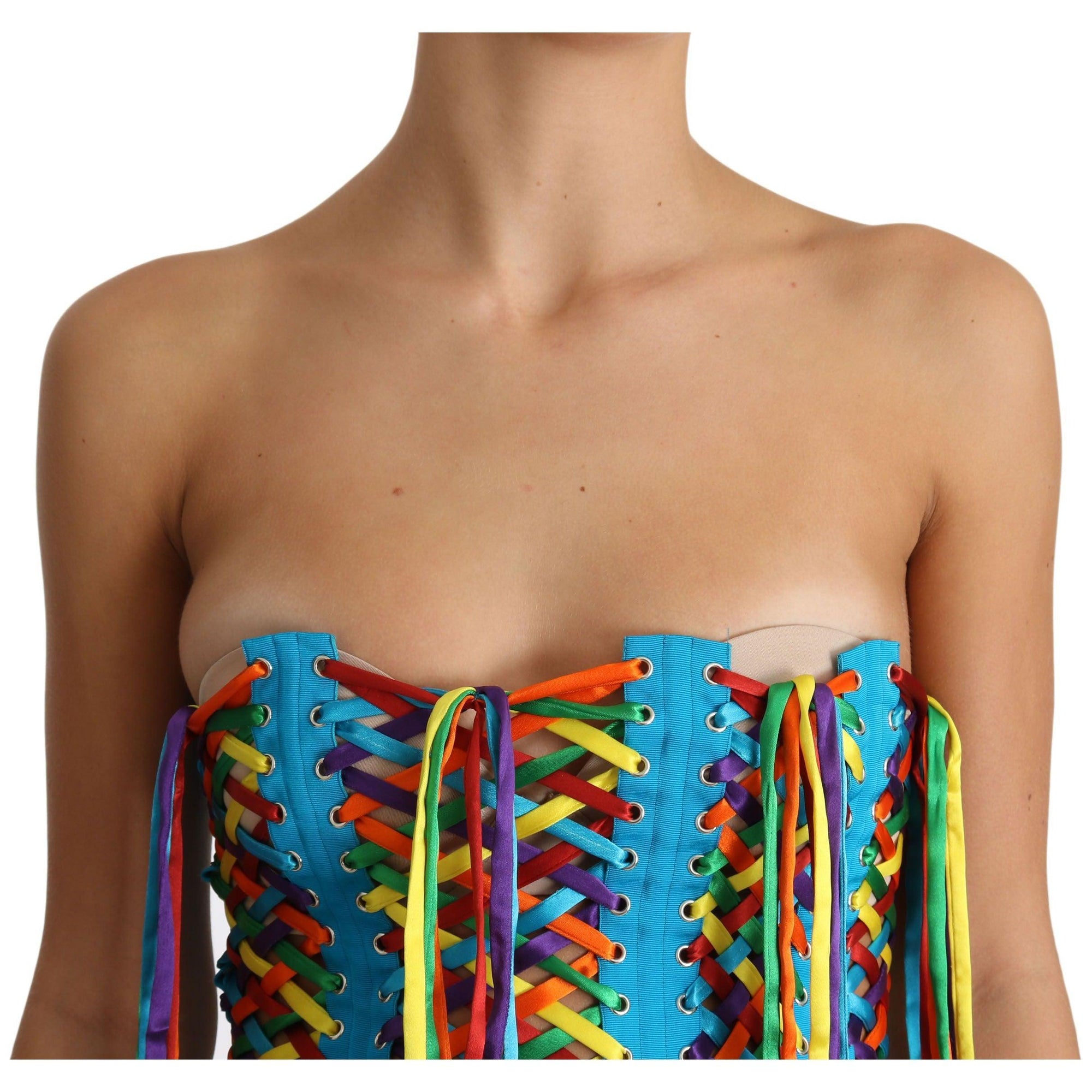 Dolce &amp; Gabbana Multicolor Strapless Bustier Corset Top