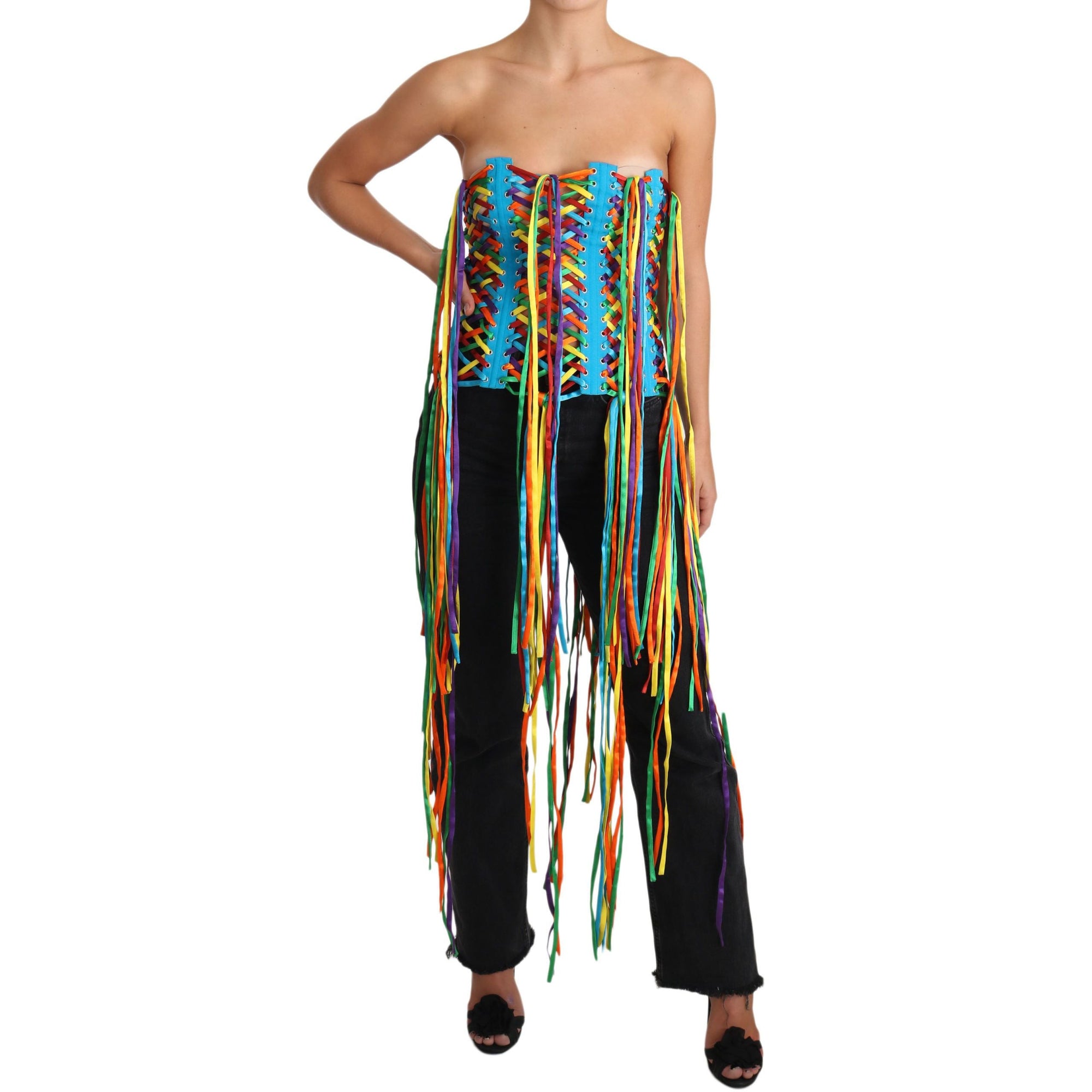 Dolce &amp; Gabbana Multicolor Strapless Bustier Corset Top