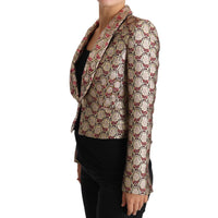 Dolce & Gabbana Glittering Gold Floral Sequined Blazer Jacket