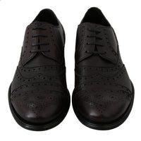 Dolce & Gabbana Elegant Mens Leather Derby Dress Shoes