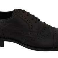 Dolce & Gabbana Elegant Mens Leather Derby Dress Shoes