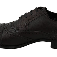 Dolce & Gabbana Elegant Mens Leather Derby Dress Shoes