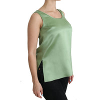 Dolce & Gabbana Elegant Silk Sleeveless Top in Light Mint Green