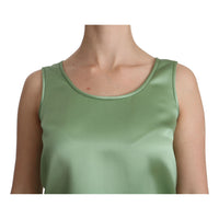 Dolce & Gabbana Elegant Silk Sleeveless Top in Light Mint Green