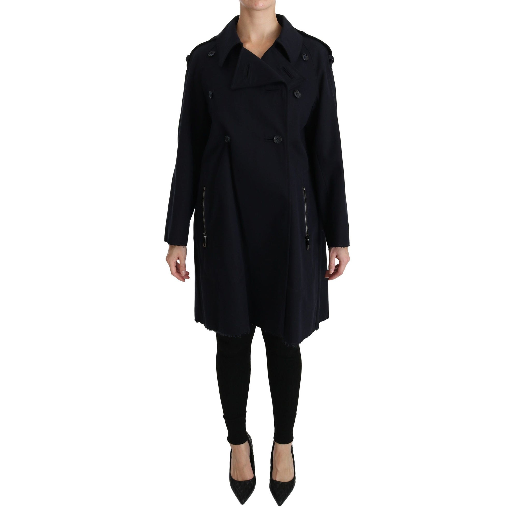 Dolce &amp; Gabbana Elegant Polka Dot Lined Blue Jacket