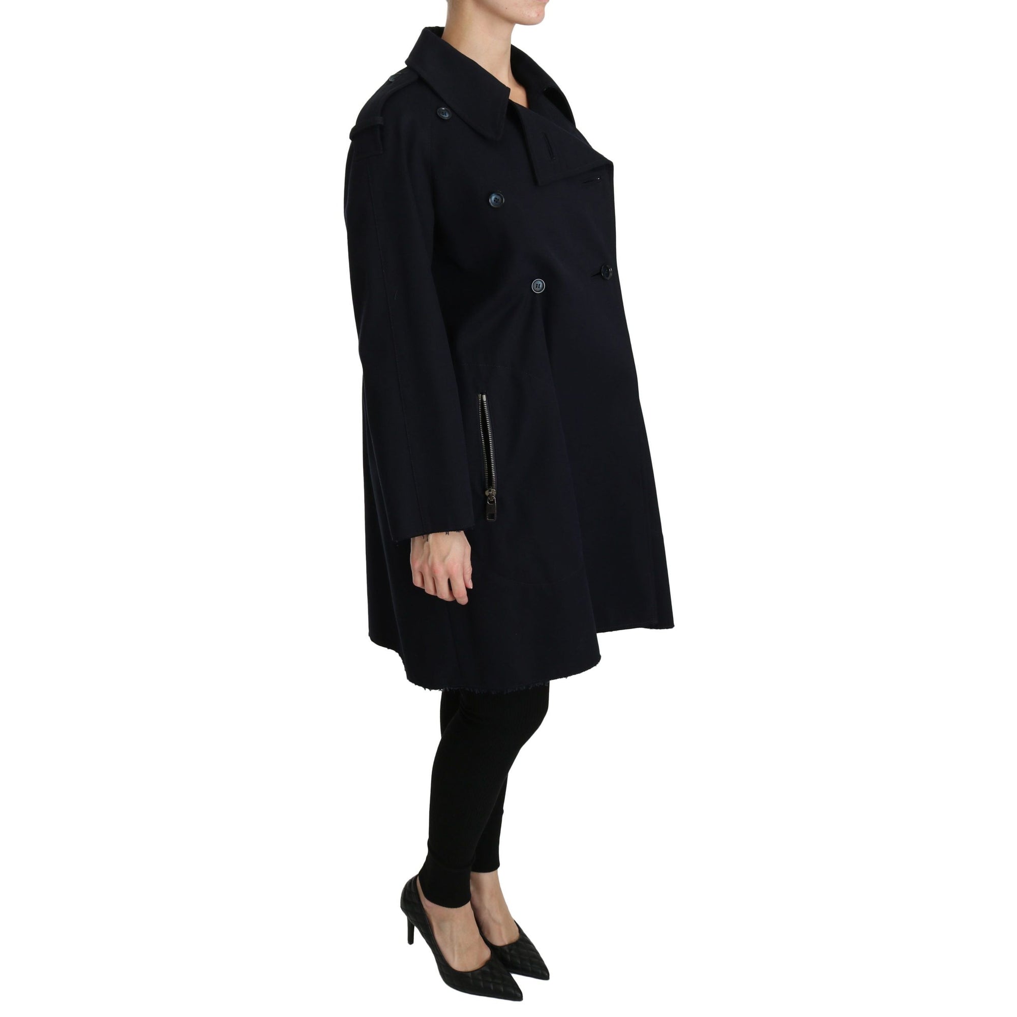 Dolce &amp; Gabbana Elegant Polka Dot Lined Blue Jacket