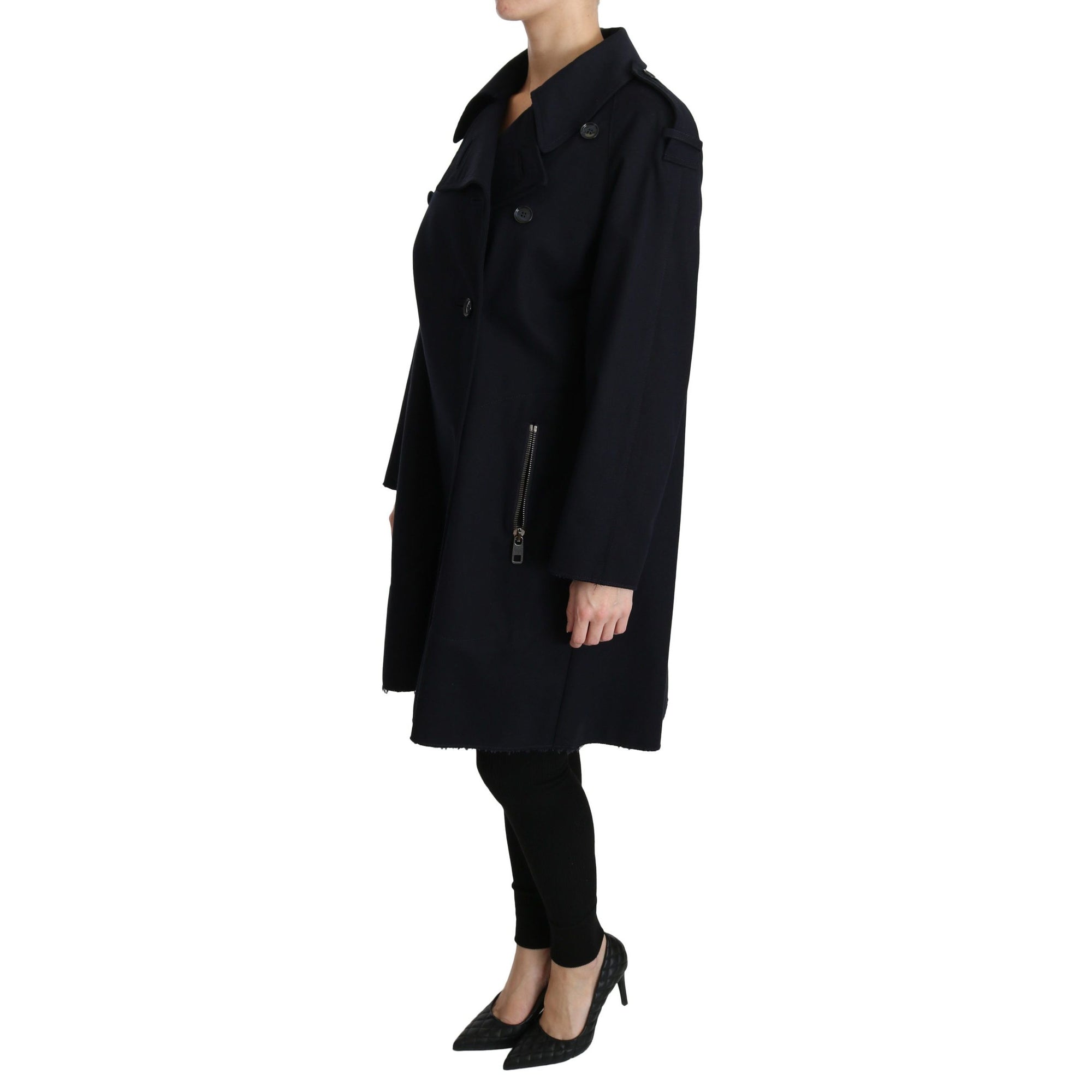 Dolce &amp; Gabbana Elegant Polka Dot Lined Blue Jacket