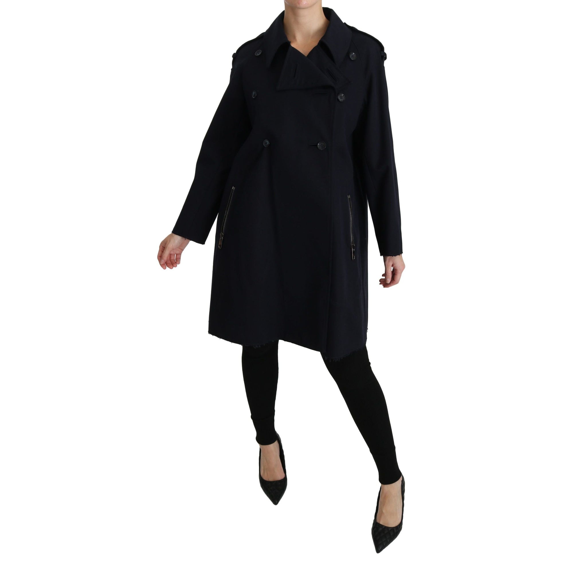 Dolce &amp; Gabbana Elegant Polka Dot Lined Blue Jacket