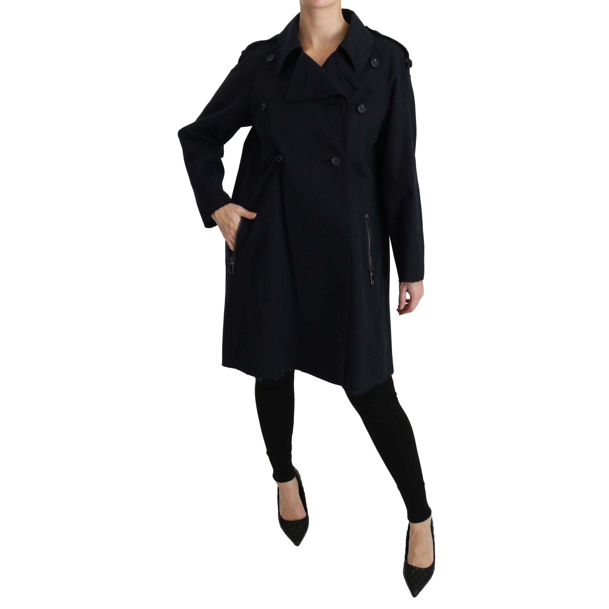 Dolce &amp; Gabbana Elegant Polka Dot Lined Blue Jacket