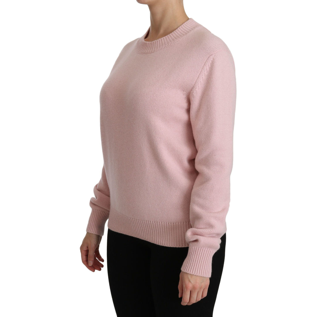 Dolce & Gabbana Cashmere-Blend Pink Crew Neck Sweater