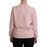 Dolce & Gabbana Cashmere-Blend Pink Crew Neck Sweater