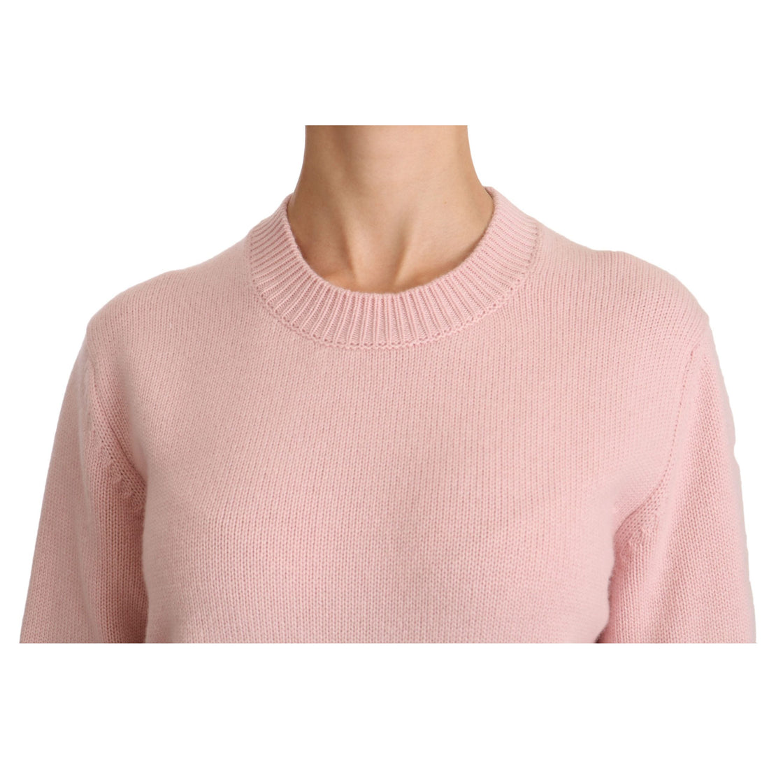 Dolce & Gabbana Cashmere-Blend Pink Crew Neck Sweater