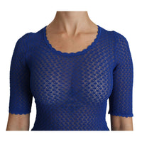 Dolce & Gabbana Elegant Blue Sheer Blouse