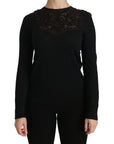 Dolce & Gabbana Elegant Silk-Blend Black Lace Blouse