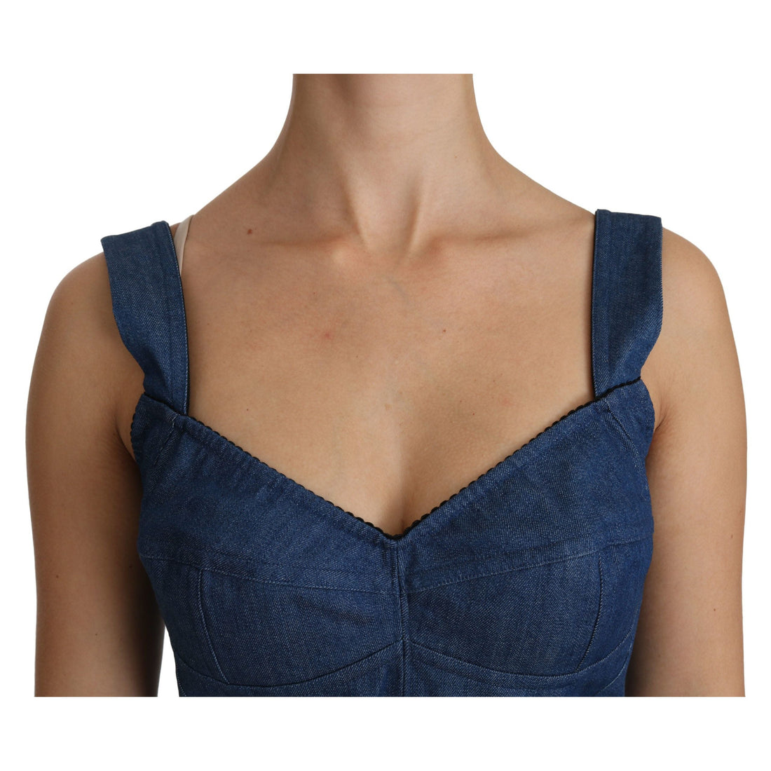 Dolce & Gabbana Elegant Sleeveless Bustier Top in Blue