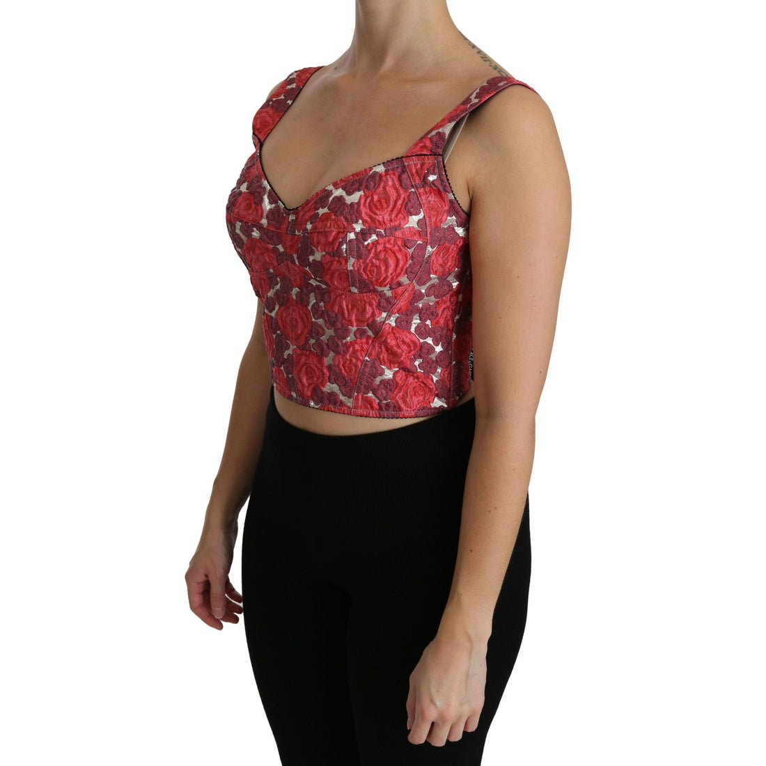 Dolce & Gabbana Elegant Floral Brocade Cropped Top