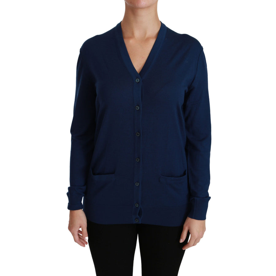 Dolce & Gabbana Elegant Blue Virgin Wool Cardigan