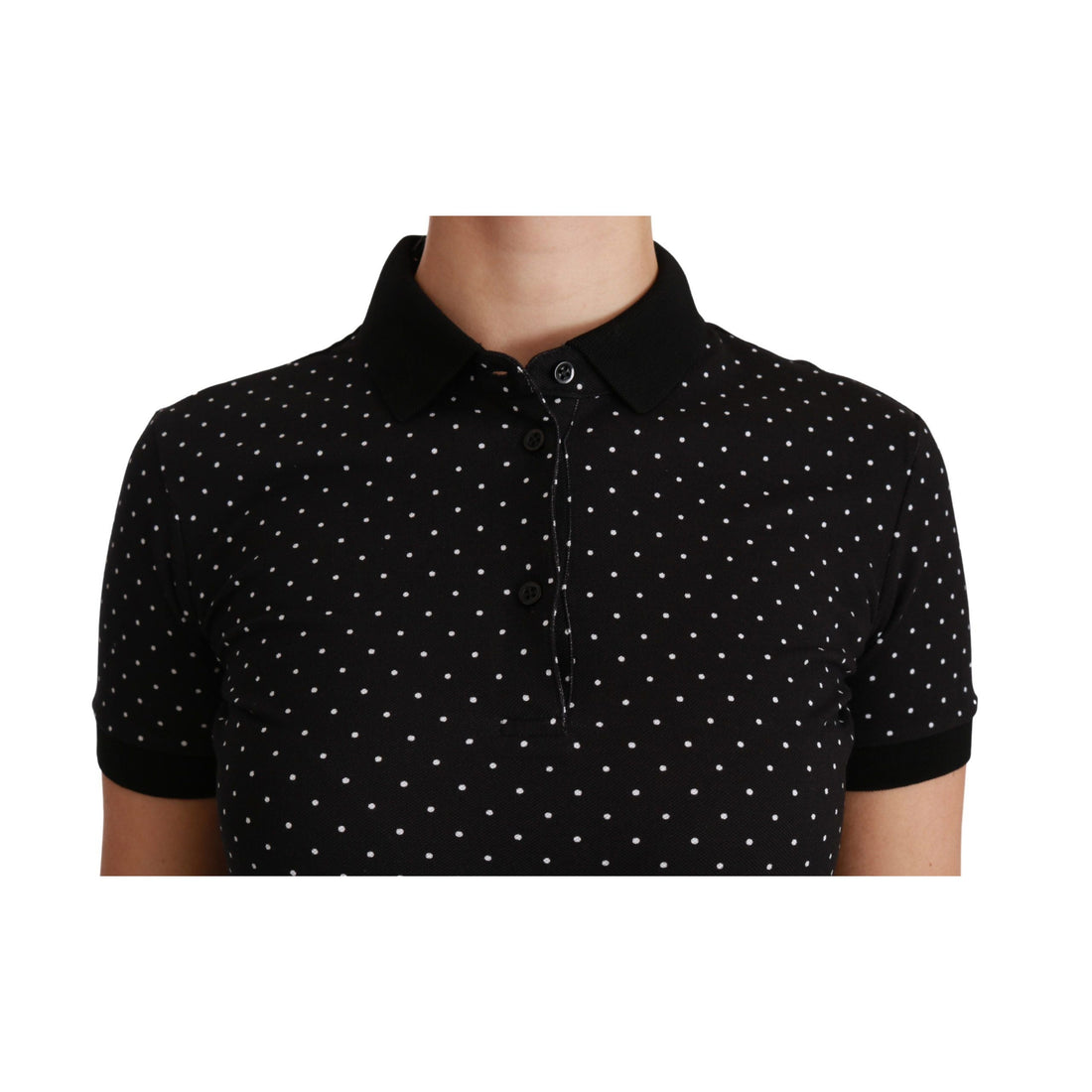 Dolce & Gabbana Elegant Black Dotted Polo Shirt