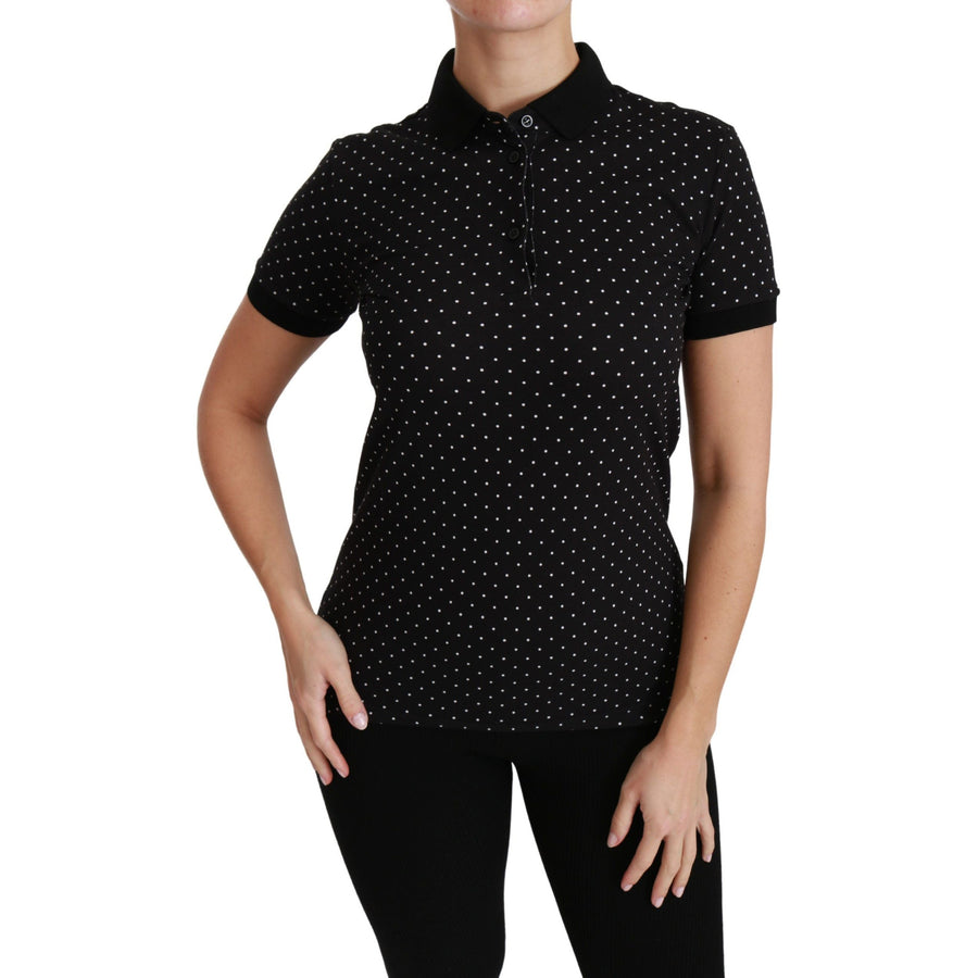 Dolce & Gabbana Elegant Black Dotted Polo Shirt