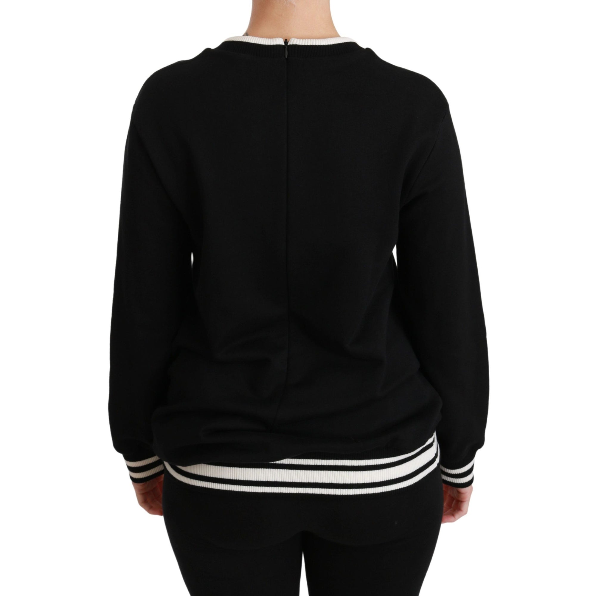 Dolce &amp; Gabbana Chic Black Sequined Cotton Sweater