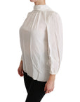 Dolce & Gabbana Elegant White Silk Turtle Neck Blouse