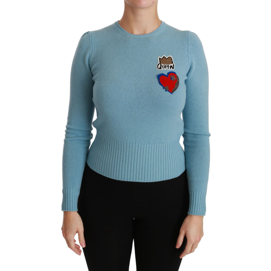 Dolce & Gabbana Queen Heart Beaded Wool Sweater