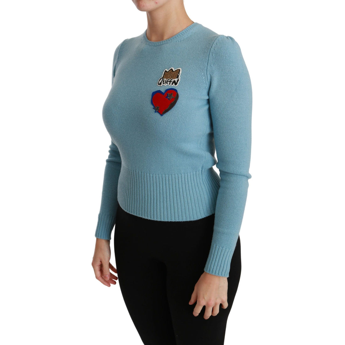 Dolce & Gabbana Queen Heart Beaded Wool Sweater