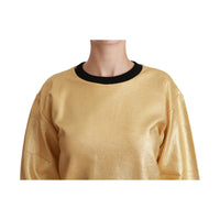 Dolce & Gabbana Elegant Gold Crew Neck Cotton Sweater