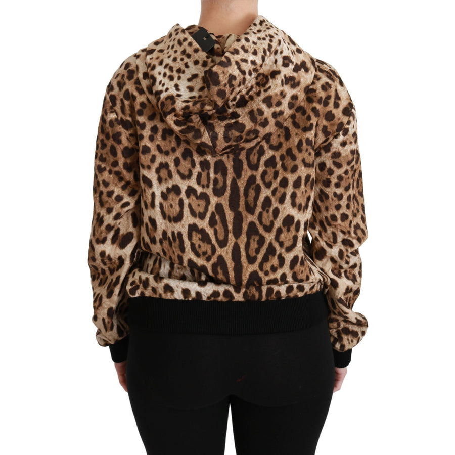 Dolce & Gabbana Elegant Leopard Print Hooded Sweater