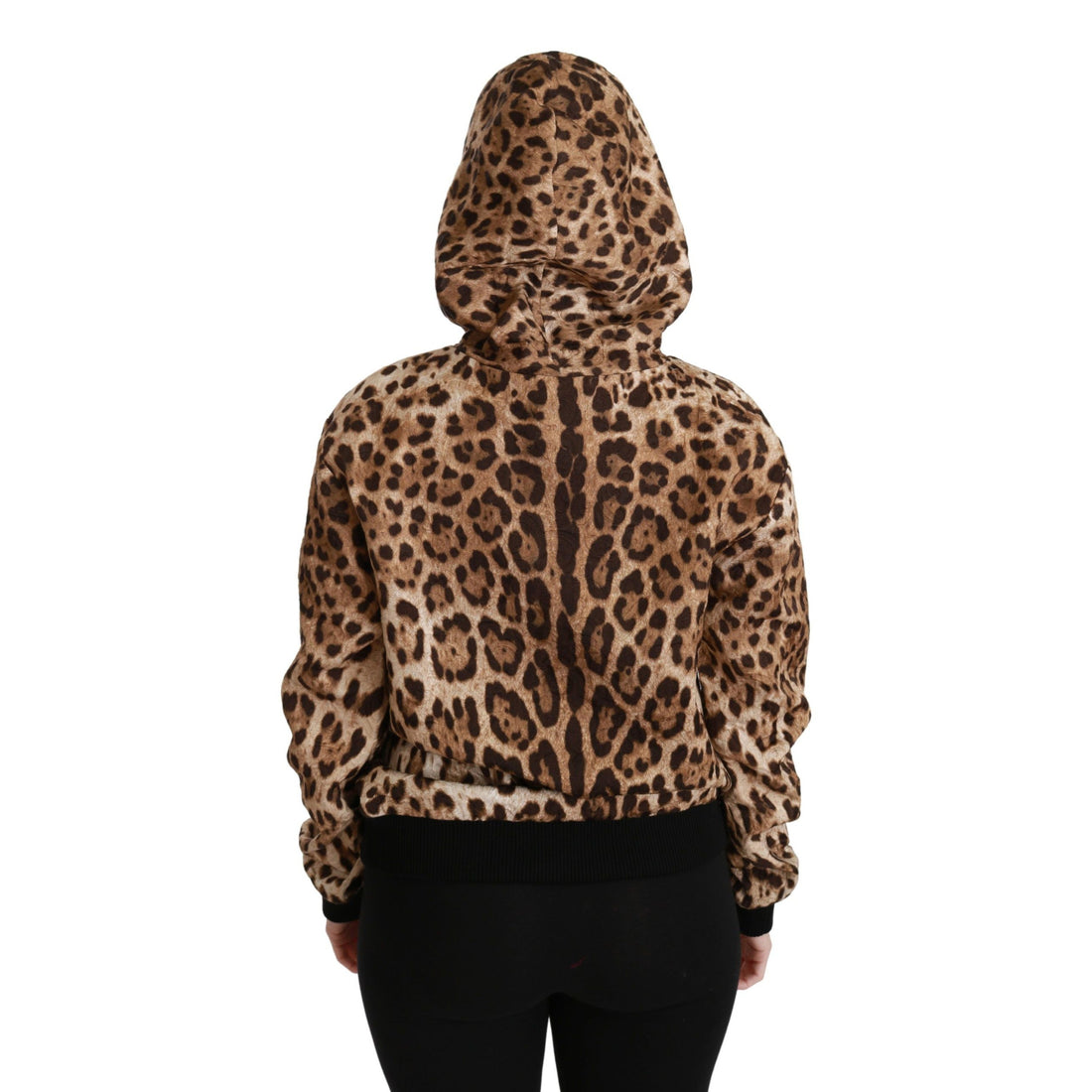 Dolce & Gabbana Elegant Leopard Print Hooded Sweater