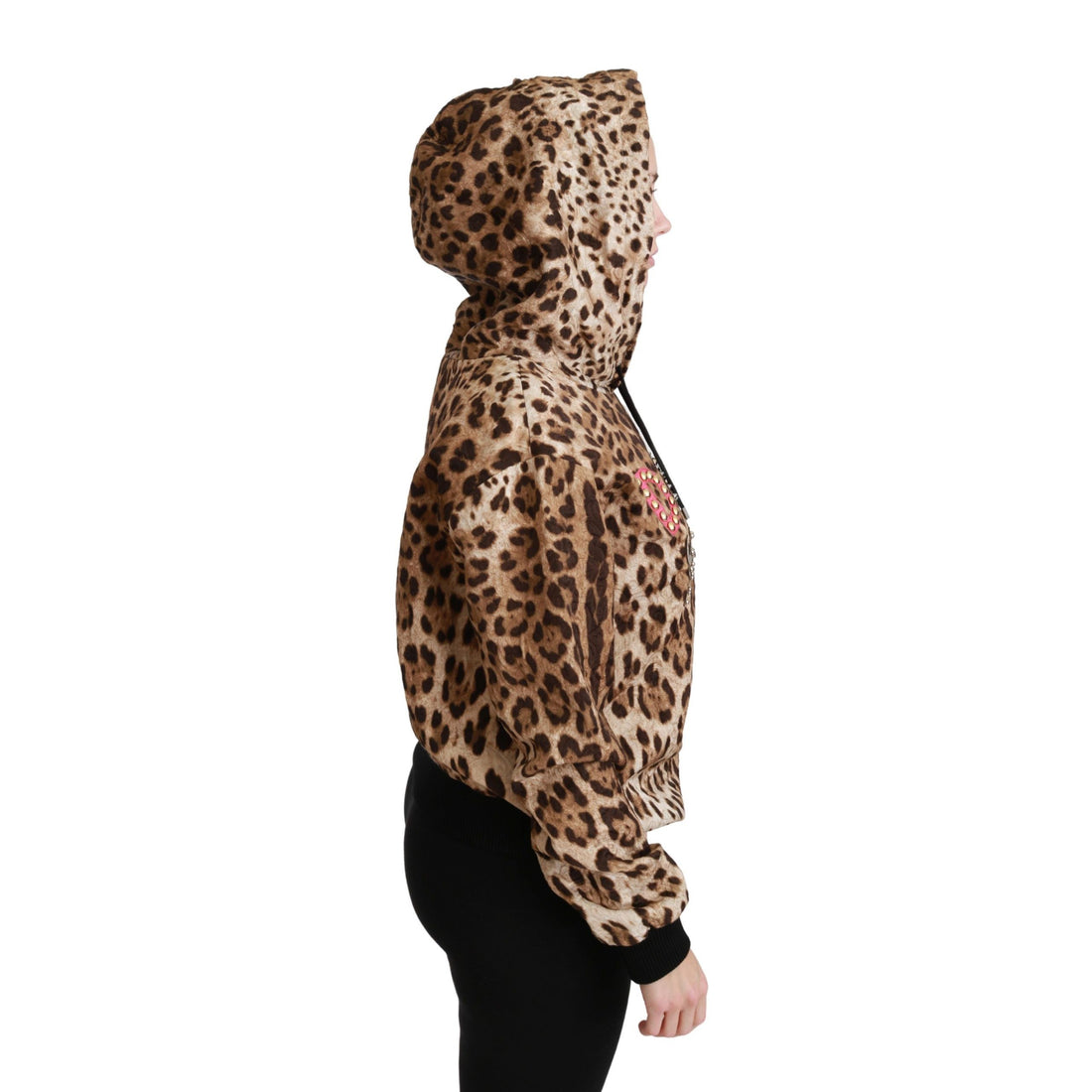 Dolce & Gabbana Elegant Leopard Print Hooded Sweater