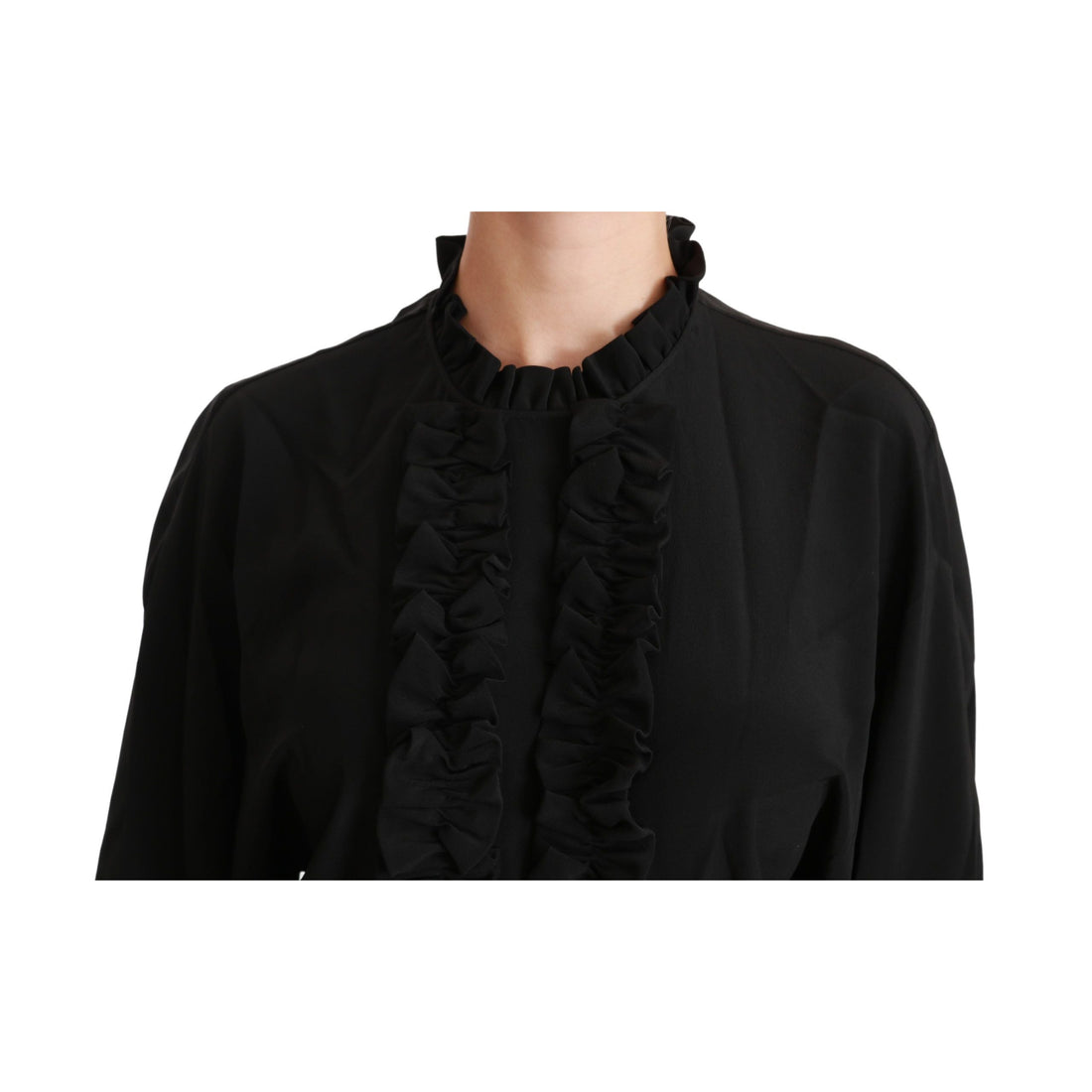 Dolce & Gabbana Elegant Black Silk Short Sleeve Blouse