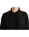 Dolce & Gabbana Elegant Black Silk Short Sleeve Blouse