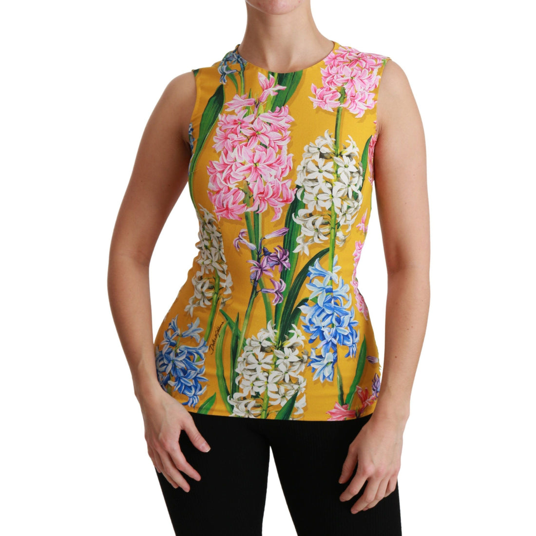 Dolce & Gabbana Sunshine Floral Crewneck Sleeveless Blouse