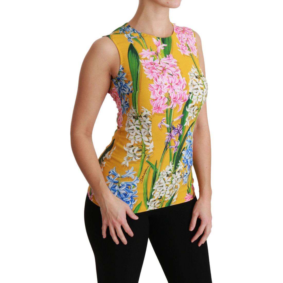 Dolce & Gabbana Sunshine Floral Crewneck Sleeveless Blouse