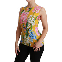 Dolce & Gabbana Sunshine Floral Crewneck Sleeveless Blouse