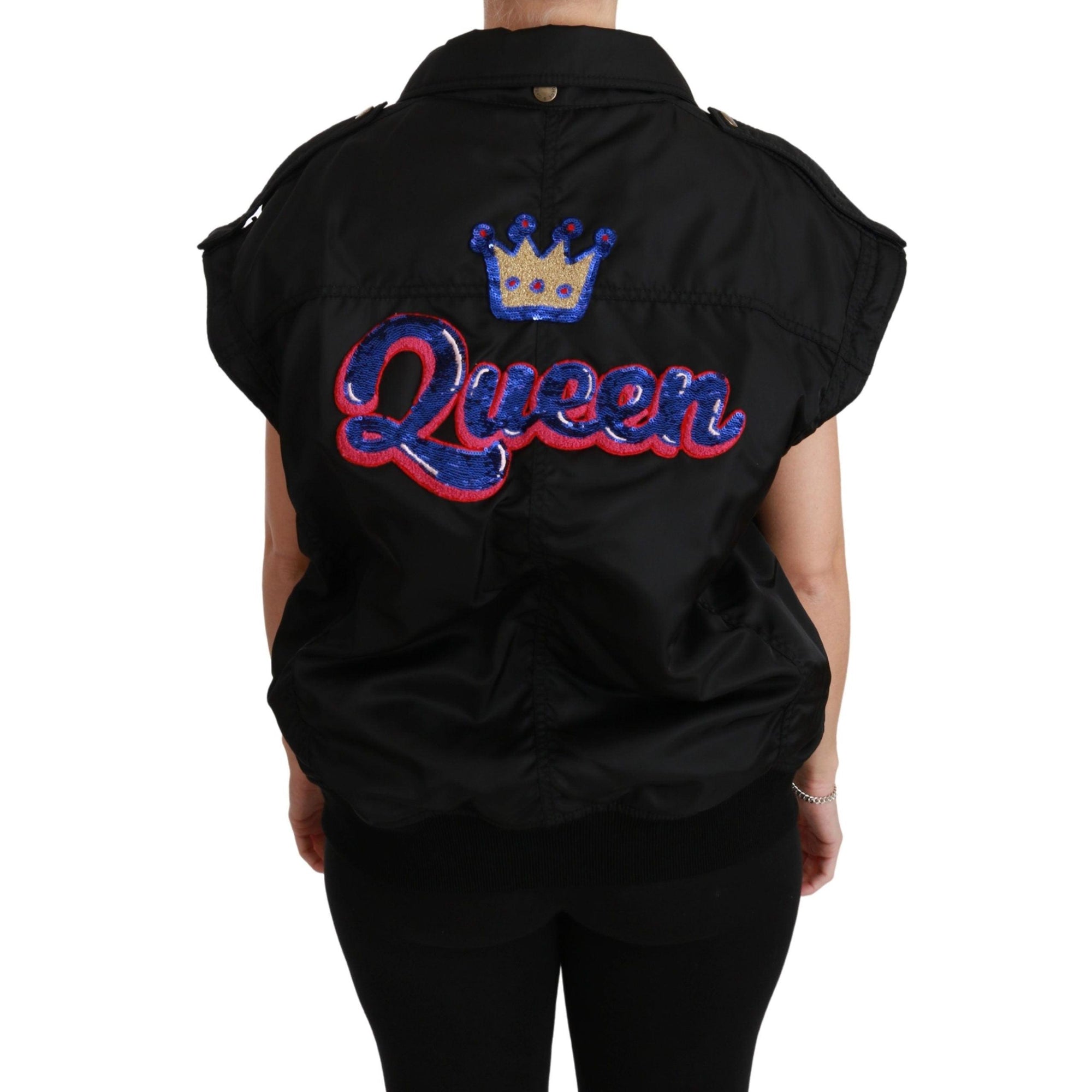 Dolce &amp; Gabbana Elegant Black Bomber Jacket with Detachable Features