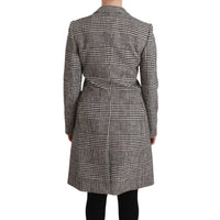 Dolce & Gabbana Elegant Multicolor Checked Knee-Length Jacket Coat