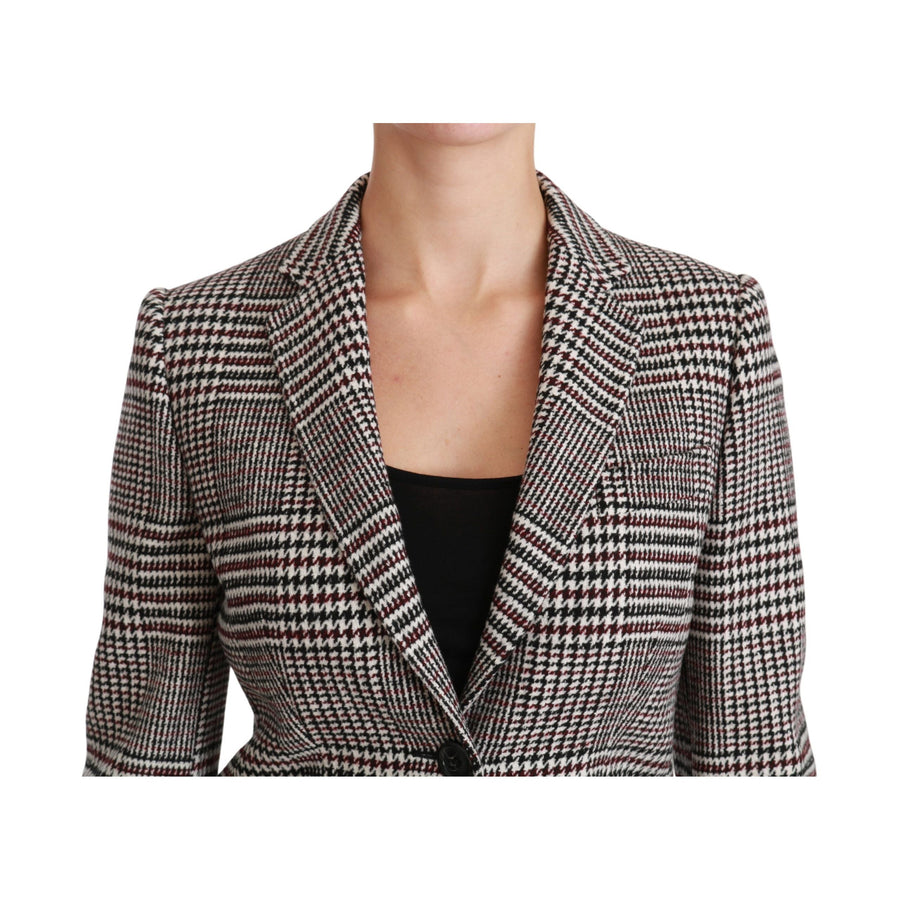 Dolce & Gabbana Elegant Multicolor Checked Knee-Length Jacket Coat