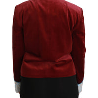 Dolce & Gabbana Opulent Red Baroque Detail Blazer