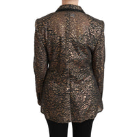 Dolce & Gabbana Elegant Gold Floral Lace Blazer Jacket