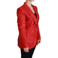 Dolce & Gabbana Red Floral Angel Pattern Blazer