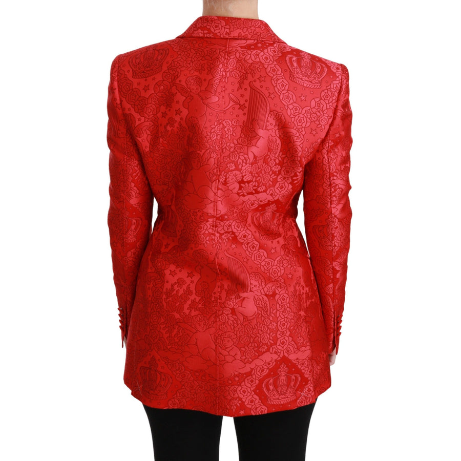 Dolce & Gabbana Red Floral Angel Pattern Blazer