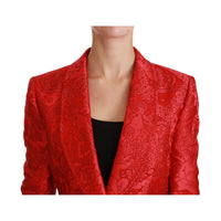 Dolce & Gabbana Red Floral Angel Pattern Blazer