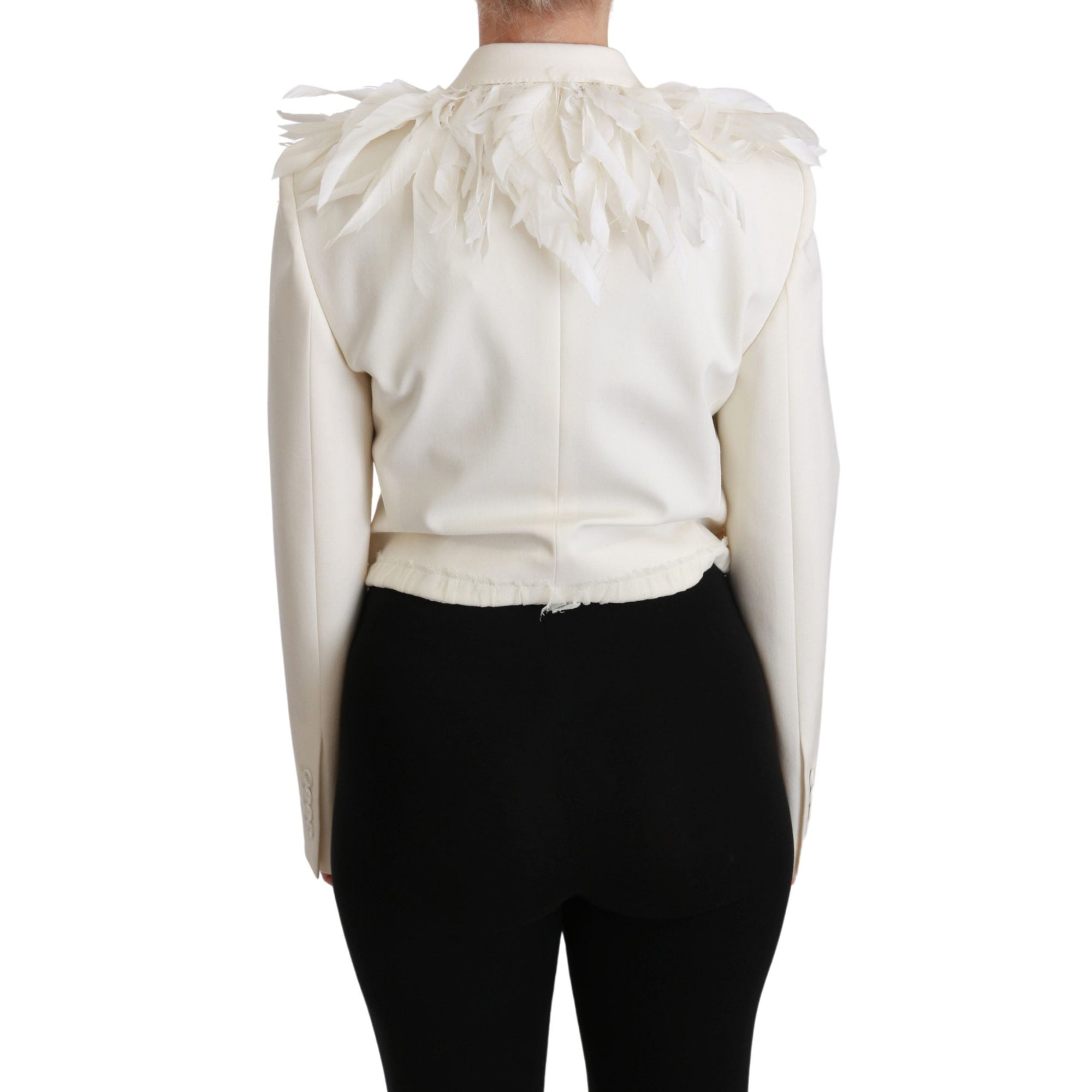 Dolce &amp; Gabbana Elegant White Double Breasted Blazer Jacket