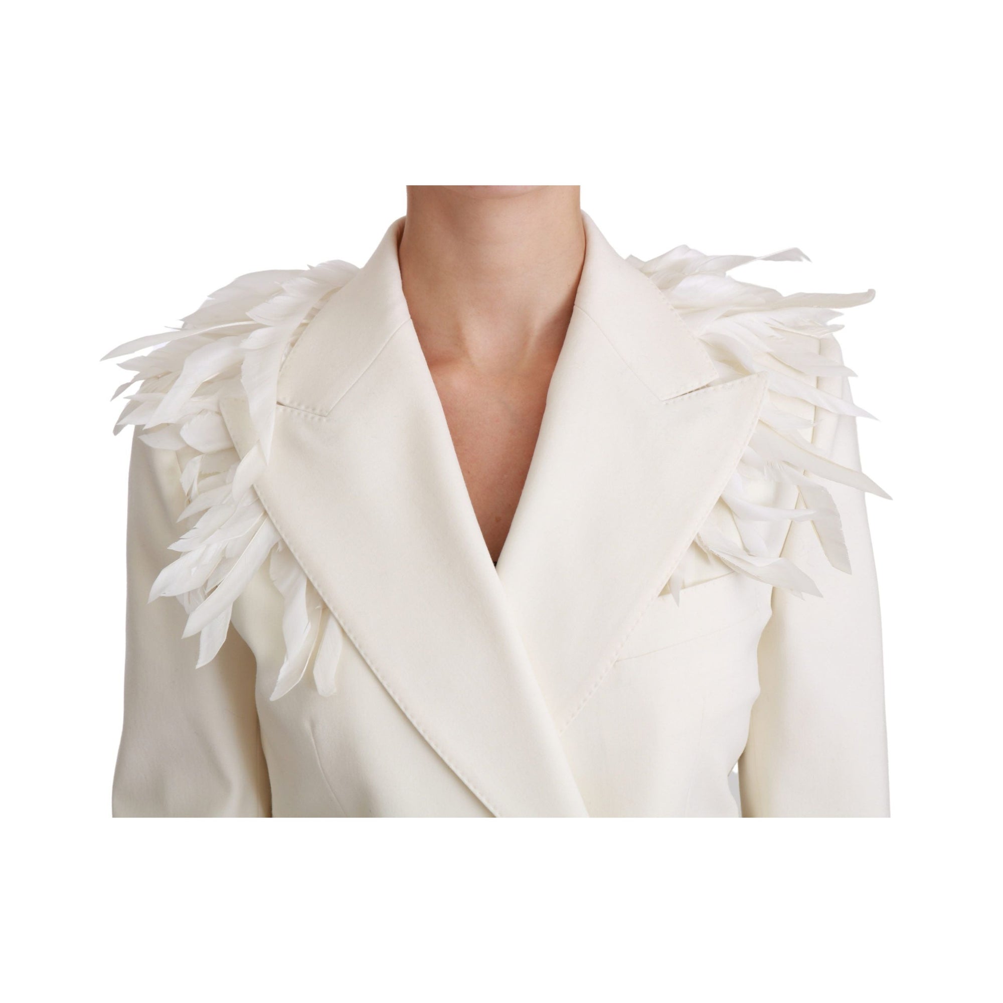 Dolce &amp; Gabbana Elegant White Double Breasted Blazer Jacket