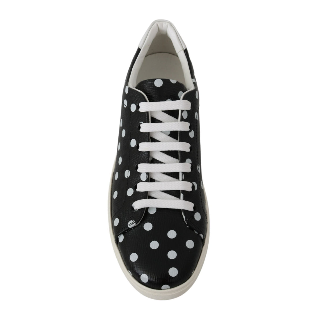 Dolce & Gabbana Black Polka Dotted Leather Sneakers