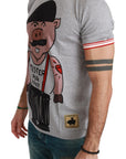 Dolce & Gabbana Chic Gray Cotton T-Shirt with Year of the Pig Motive