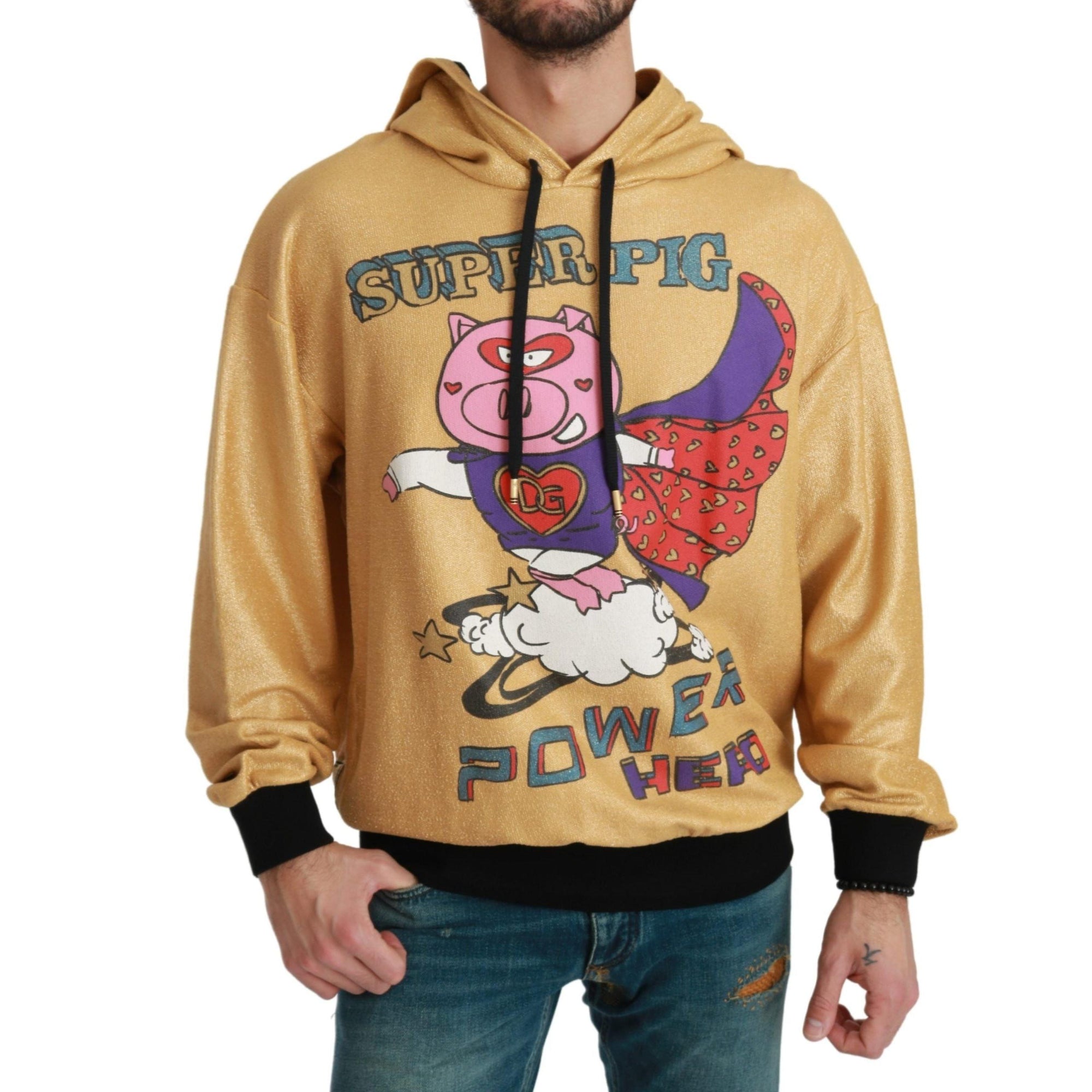 Dolce &amp; Gabbana Exquisite Gold Hooded Cotton Sweater